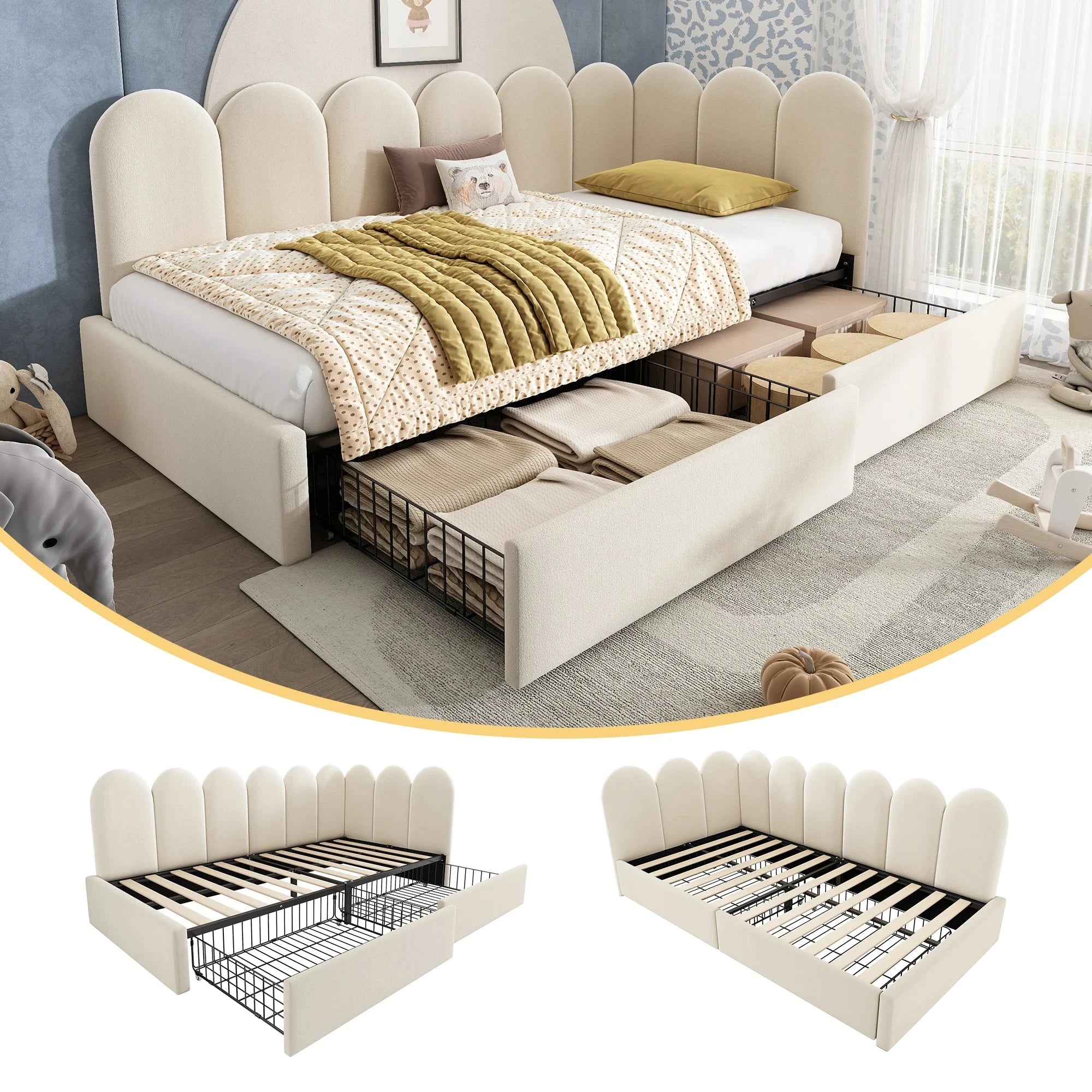 3FT Single Sofa Bed with Drawer Storage – Daybed Frame (No Mattress) Manwatstore