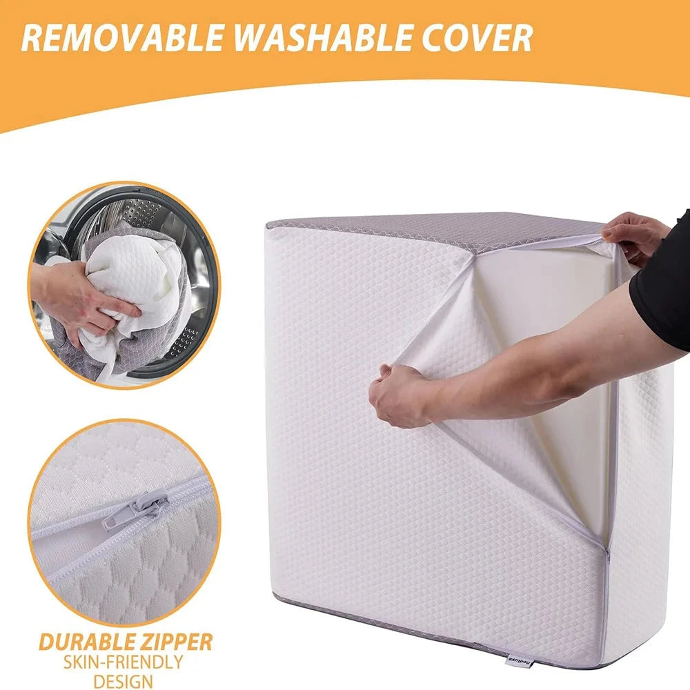 8-Inch Memory Foam Leg Elevation Pillow – Wedge Support for Sleeping & Relaxation Memory Foam Medicted Pillows Manwatstore