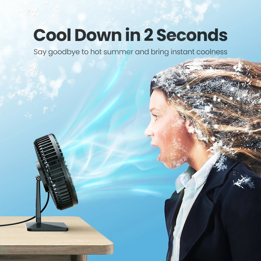 GAIATOP Desk Fan Portable USB Fan 90° Adjustable Cooling Fan Mute 3 Speed Adjustment Ultra Quiet Suitable For Home Desk Office