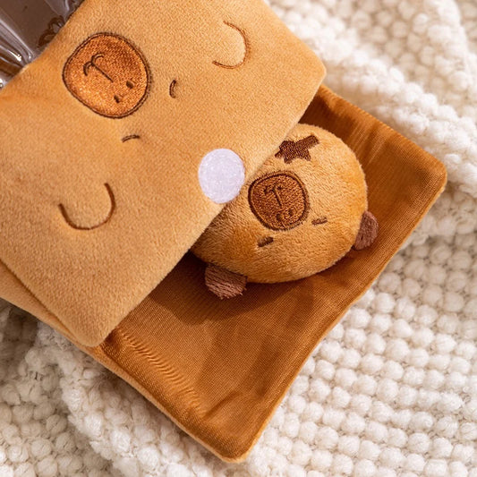 Cartoon A Bag of Capybara Snacks Doll Adorable Stuffed Capibara Doll Snack Bag Plush Toys Creative Pudding Bag Kawaii Kids Gifts