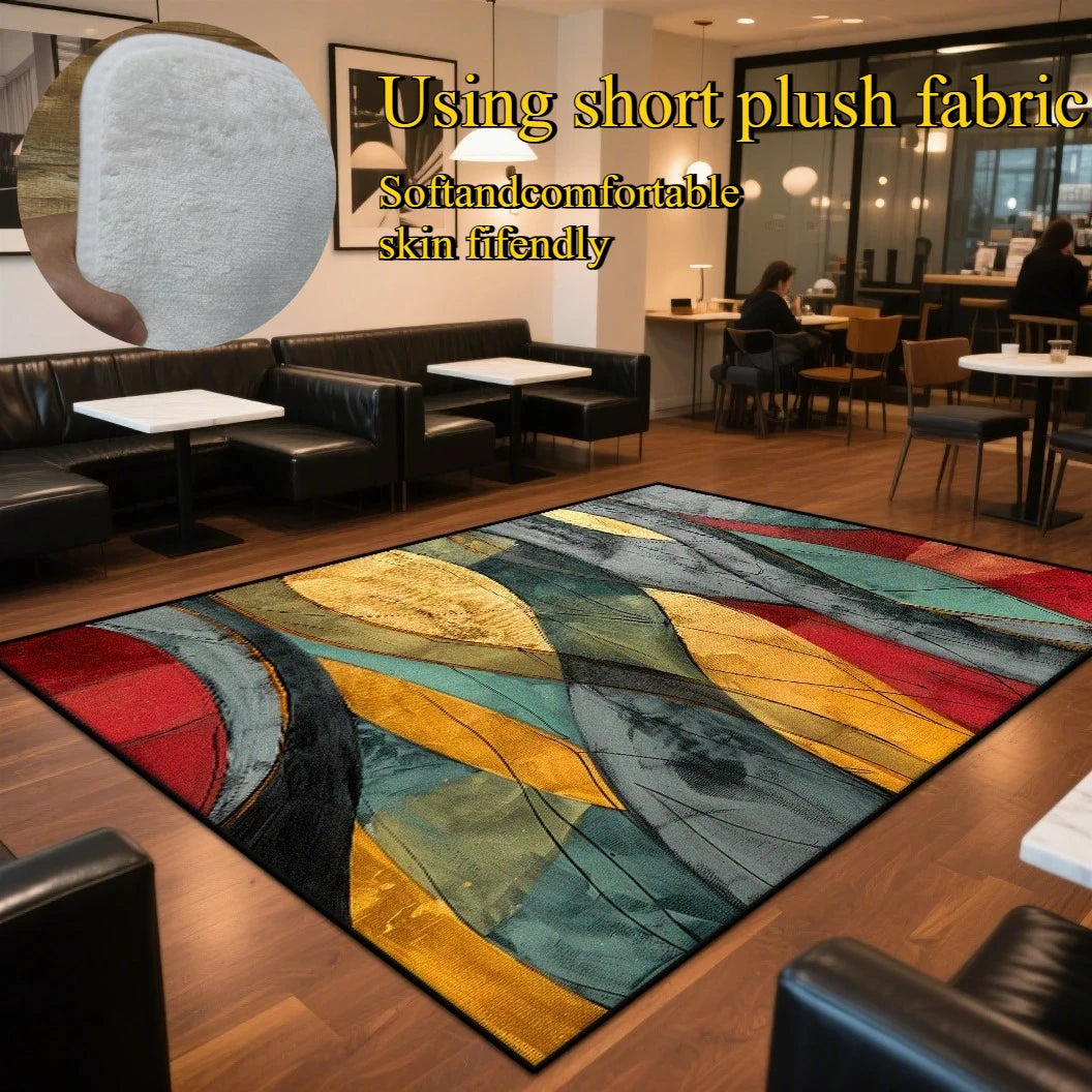 CARPET FOR LIVE ROOM Washable Large Area Rugs Abstract Style Area Rug Non-slip Decoration Home Modern Red Entrance Door Mat