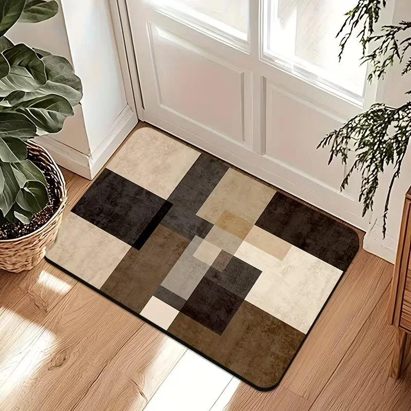 Abstract Psychedelic Geometric Style Rug, Polyester Non-Slip Easy To Clean Suitable for Entrance Hall Living Room Kitchen Carpet