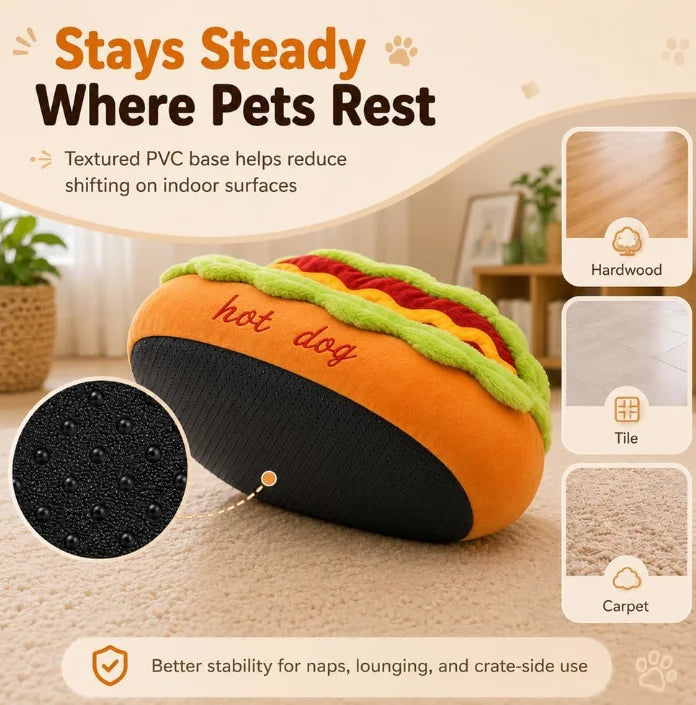 Pet Hot Dog Kennel Cute Cartoon Sausage Kennel Warm Comfortable Cat Dog Bed Sofa Removable Washable Pet Mat Pet Puppies Supplies