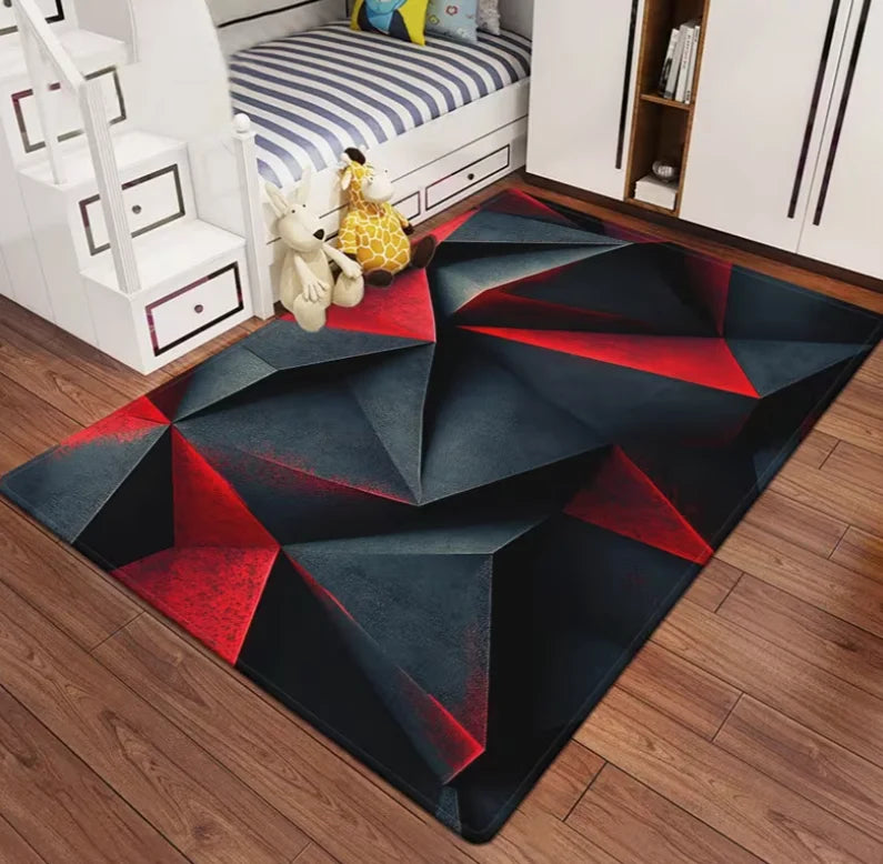Imitation Cashmere Geometric Carpet Modern Art-Style Digital Printed Carpet Comfortable and Beautiful, Versatile Decoration Mats