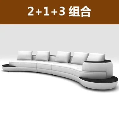 Milano Luxe Curved Leather Sectional Sofa