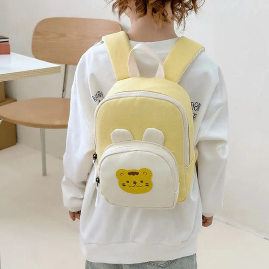 Cute Korean Kindergarten Schoolbag Cartoon Bear Adjustable Kids Backpack Canvas Kids Travel Bag Kindergarten