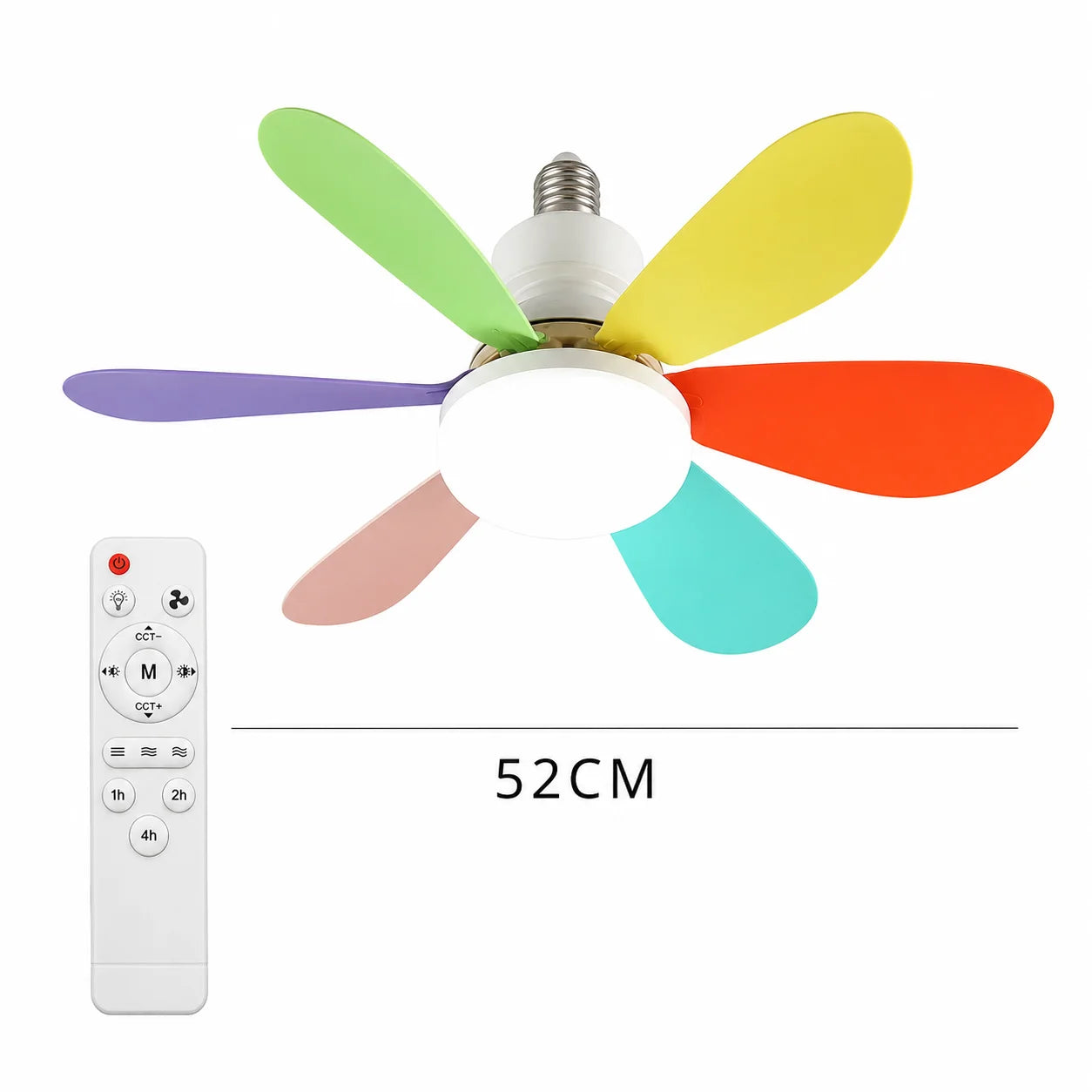 JOYINLED Dimmable Ceiling Fan Light, 30W/40W LED Lamp with Remote Control, 6 Blades, E27 Socket, for Bedroom & Office, 85-265V