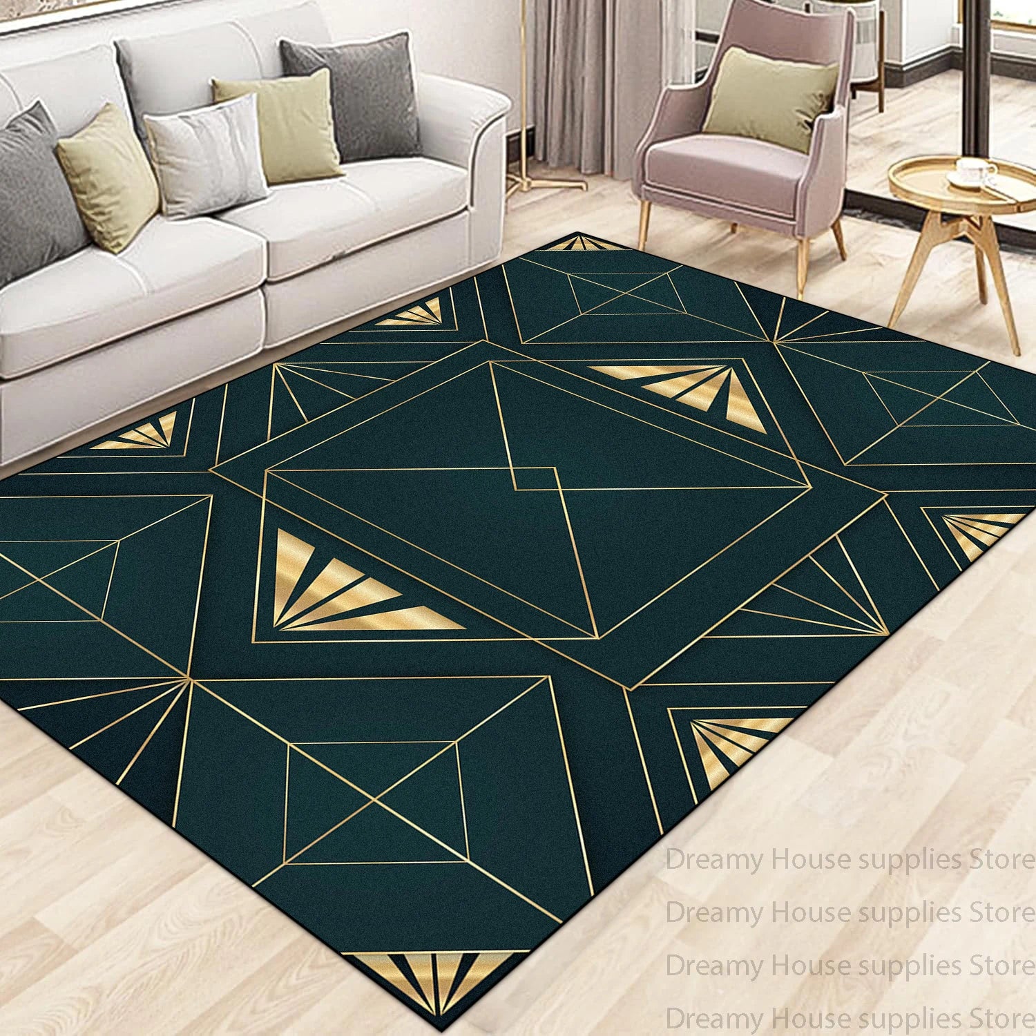 Modern Light Luxury Carpet Living Room Machine Washable Home Decoration Non-slip Rug Bedroom Dining Room Easy Clean Foot Mat