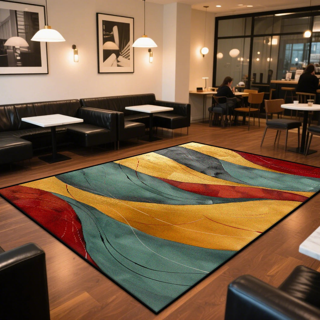 CARPET FOR LIVE ROOM Washable Large Area Rugs Abstract Style Area Rug Non-slip Decoration Home Modern Red Entrance Door Mat