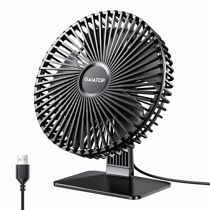 GAIATOP Desk Fan Portable USB Fan 90° Adjustable Cooling Fan Mute 3 Speed Adjustment Ultra Quiet Suitable For Home Desk Office