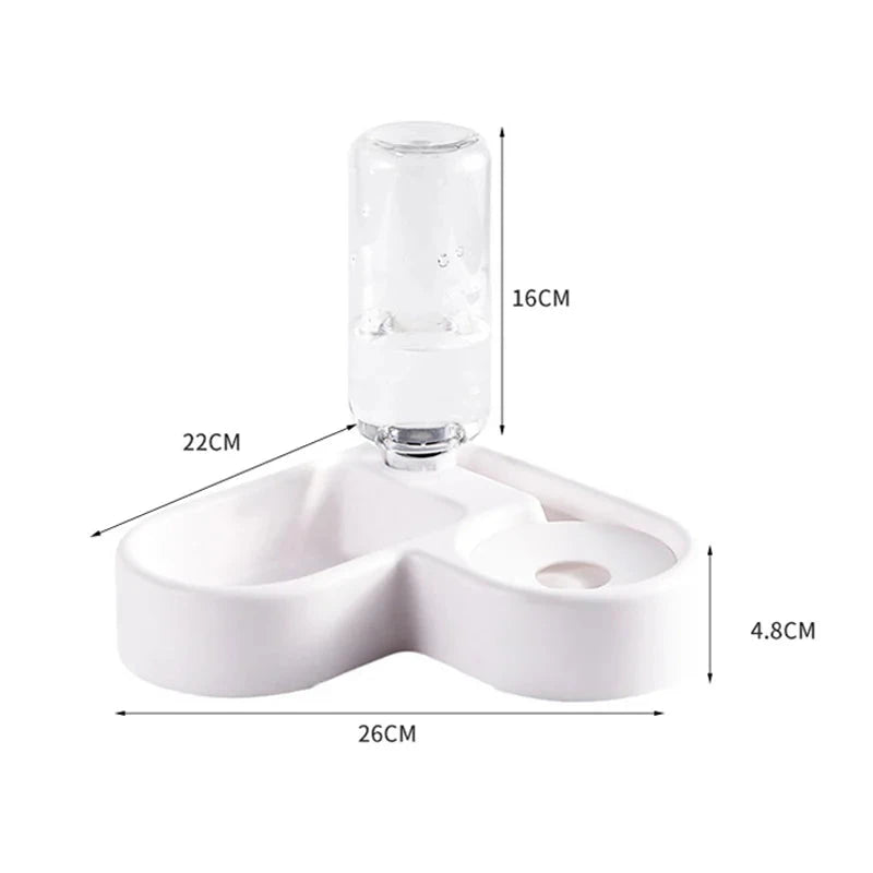 Automatic Drinking Love Pet Bowl Moisture-proof Cat Bowl Dog Basin Dual-use Multi-functional Drinking And Feeding Manwatstore