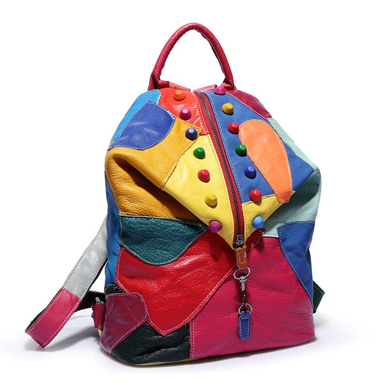 Backpack Cowhide Stitching Fashion Leather Handbags 0 Manwatstore
