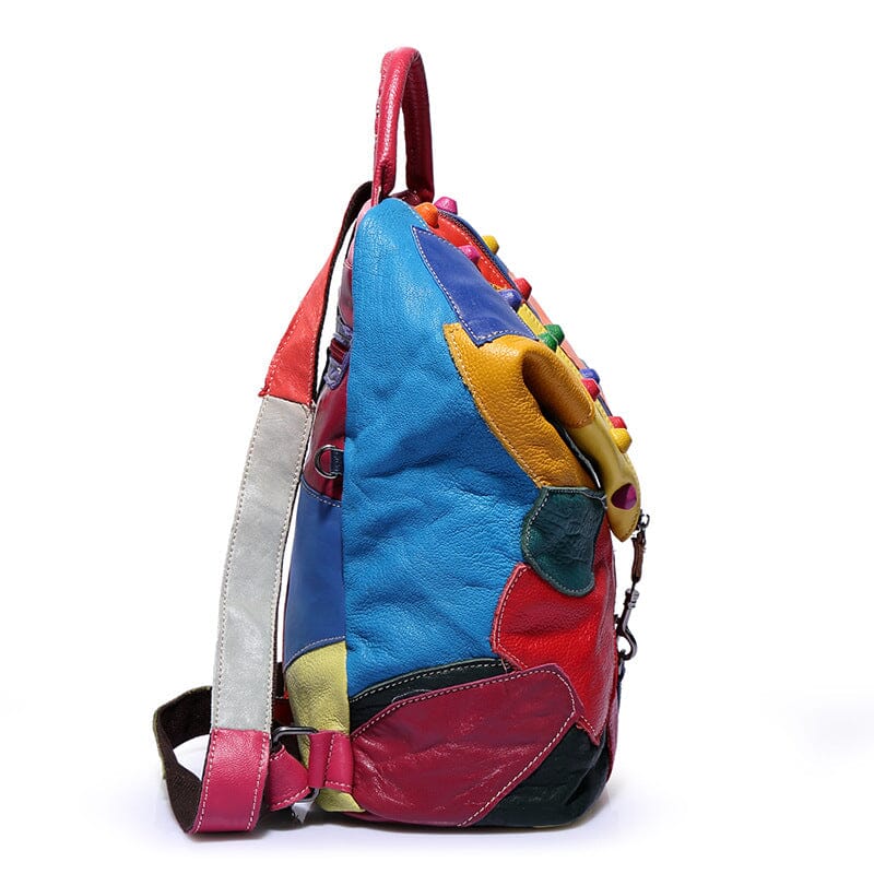 Backpack Cowhide Stitching Fashion Leather Handbags 0 Manwatstore