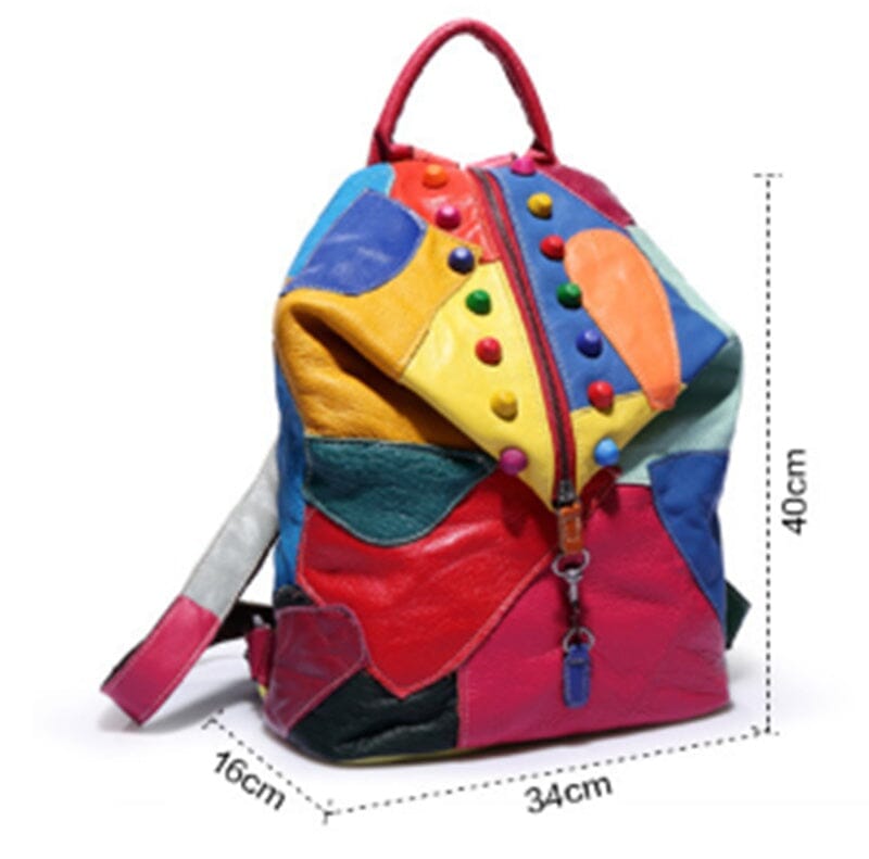 Backpack Cowhide Stitching Fashion Leather Handbags 0 Manwatstore