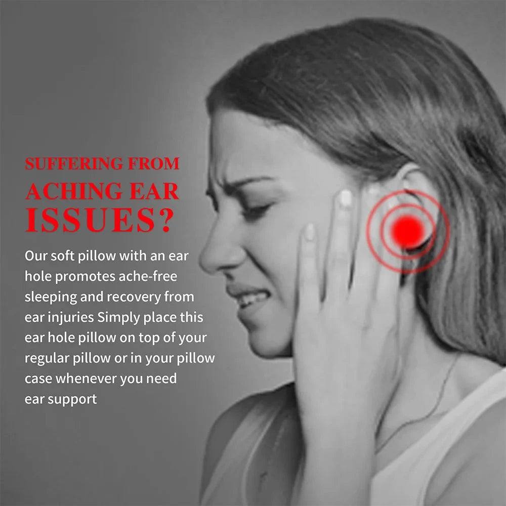 Ear Piercing Pillow for Side Sleepers – CNH & Ear Pain Relief with Ear Hole Design Memory Foam Medicted Pillows Manwatstore