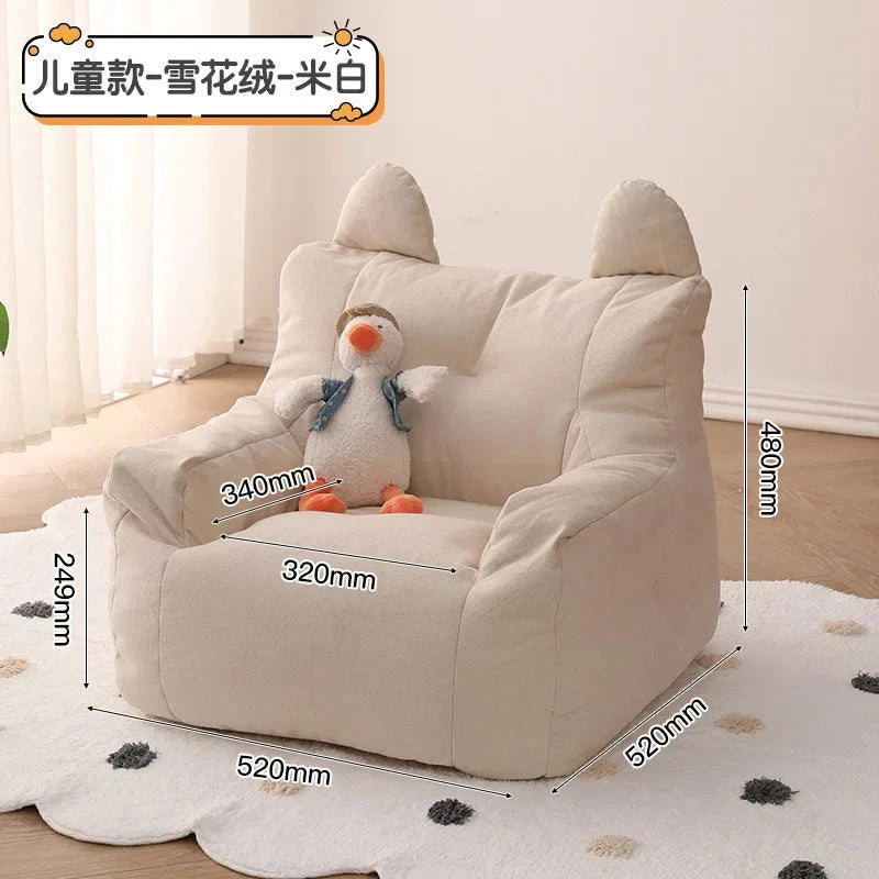 Eco-friendly Nordic Simple Living Room Soft Comfortable Backrest Person Single Sofa Chair Cute Bean Bag Baby Small Sofas Manwatstore