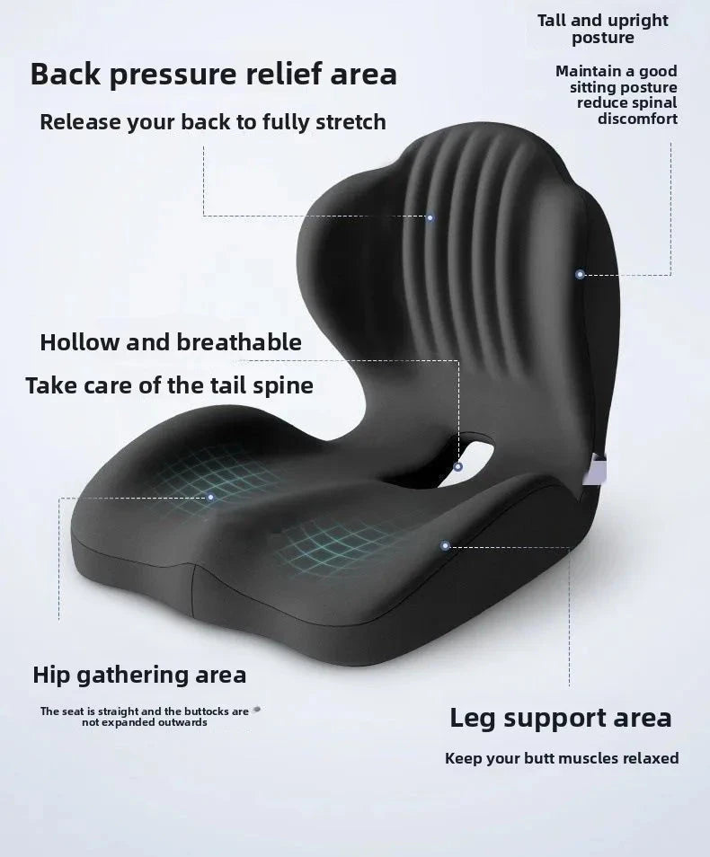 Ergonomic Seat & Backrest Cushion – Coccyx Support and Lumbar Protection for Office Chairs Memory Foam Medicted Pillows Manwatstore