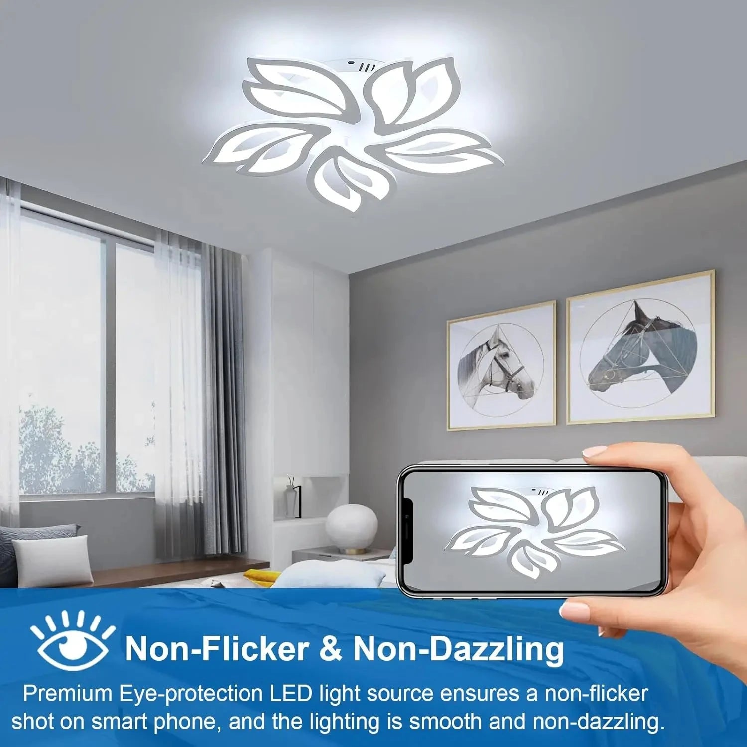 Flower Ceiling Fan with LED Light – Remote Controlled & Dimmable Manwatstore