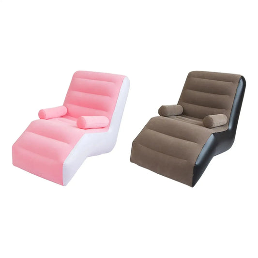 Folding Lazy Sofa with Armrests PVC Soft Folds Compactly Inflatable Sofa for Garden Leisure Gaming Lunch Break Indoor Outdoor Manwatstore
