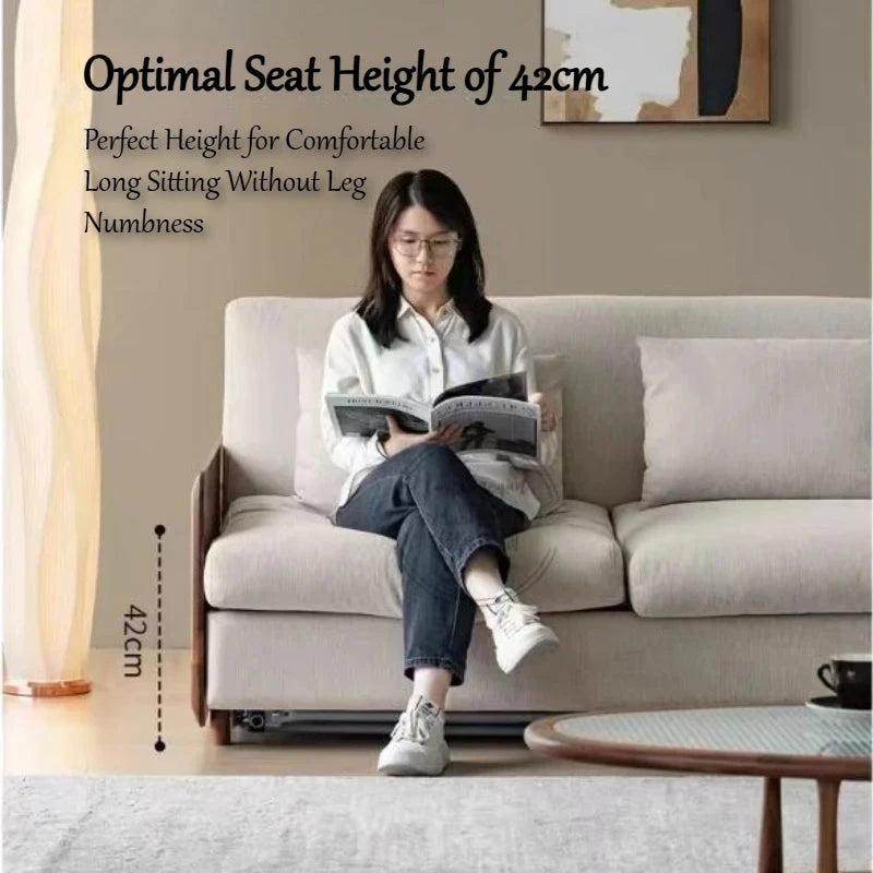 House Decoration Sofa Bed For 2 Person Wood Folding Sofa Full Size Frame Multifunctional Pull Out Hotel Furniture Living Room Manwatstore