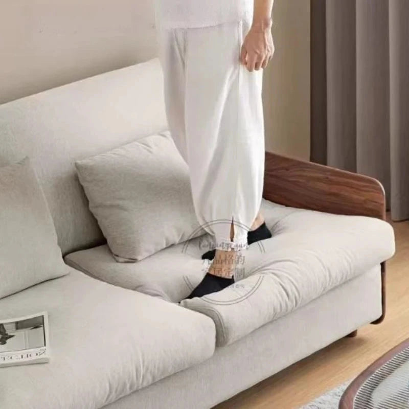 House Decoration Sofa Bed For 2 Person Wood Folding Sofa Full Size Frame Multifunctional Pull Out Hotel Furniture Living Room Manwatstore
