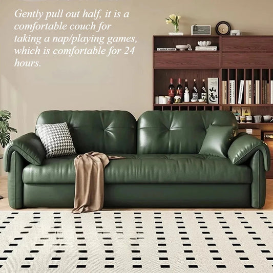 Luxury Leather Sofa Bed – Made-to-Order with Storage Manwatstore