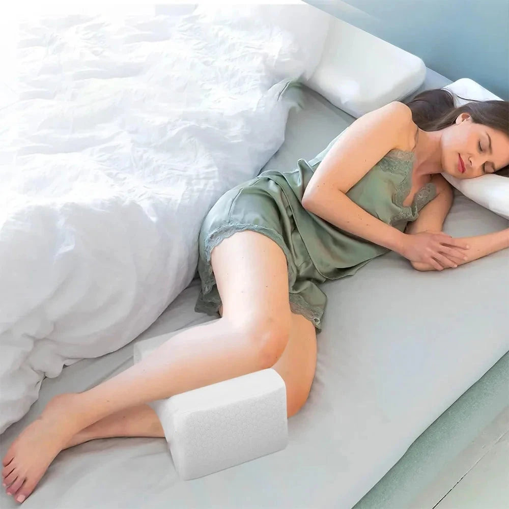 Memory Foam Knee & Leg Pillow – Side Sleeping Support with Adjustable Strap Memory Foam Medicted Pillows Manwatstore