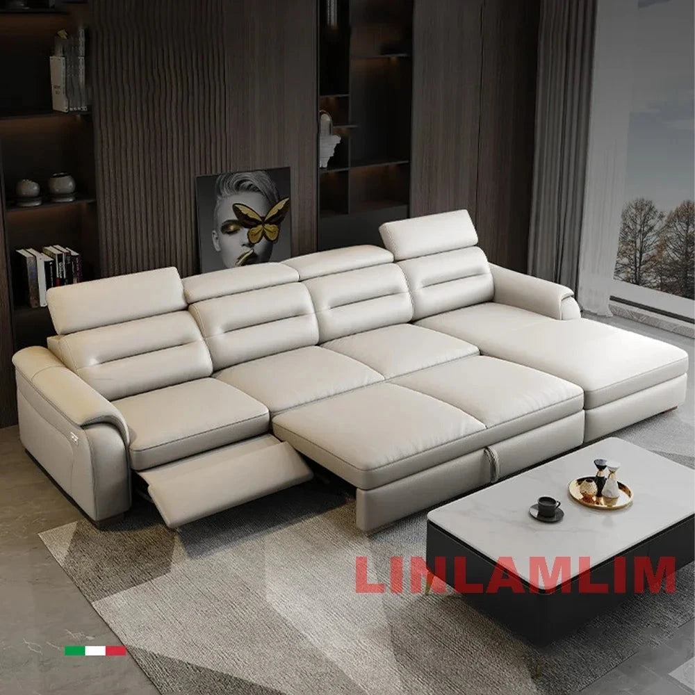 MINGDIBAO Multifunctional Convertible Sofa Bed With Eletric Recliner, Folding Sofa Cama With Power Reclining Seats & Storage Box Manwatstore