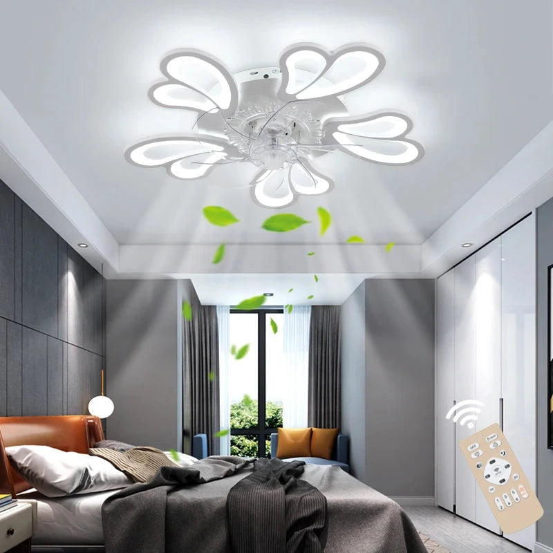 Modern Ceiling Fan with LED Light, Remote Control & Bluetooth , 6-Speed Wind Settings ceiling fan Manwatstore