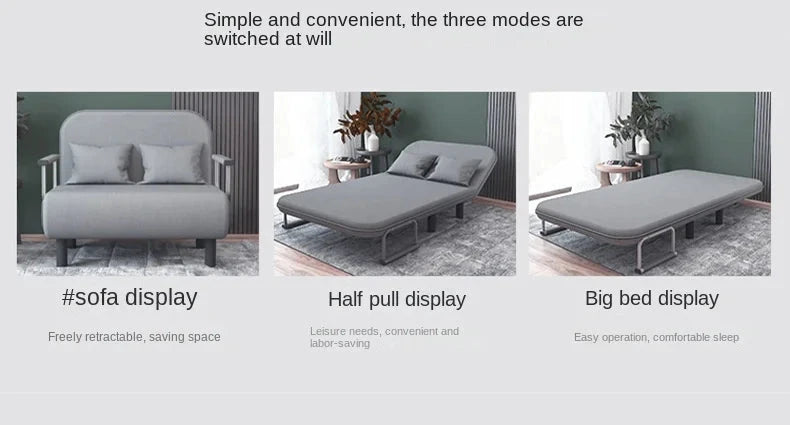 Modern Grey Sofa Bed – Folding Recliner for Small Apartments Manwatstore
