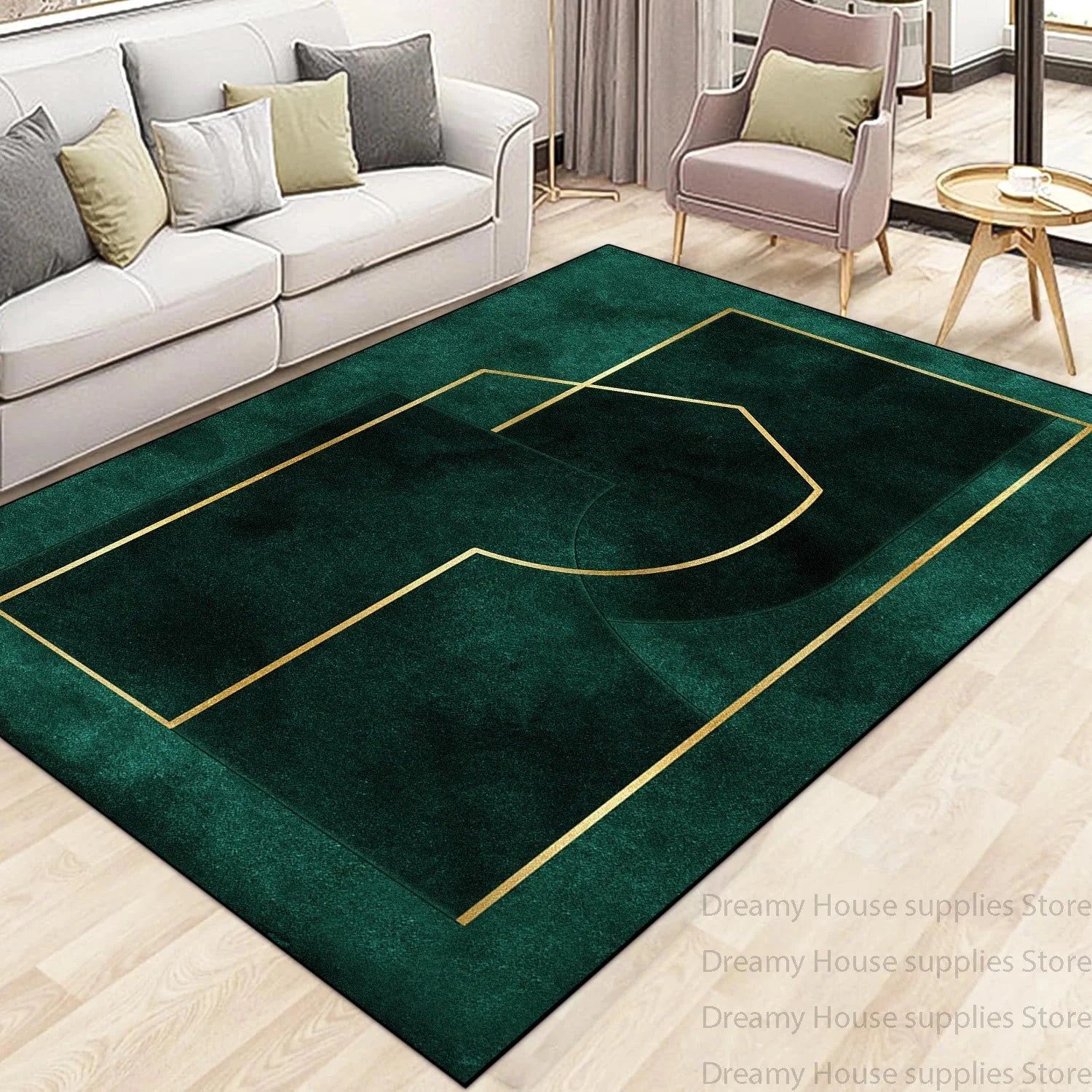 Modern Light Luxury Carpet Living Room Machine Washable Home Decoration Non-slip Rug Bedroom Dining Room Easy Clean Foot Mat Manwatstore