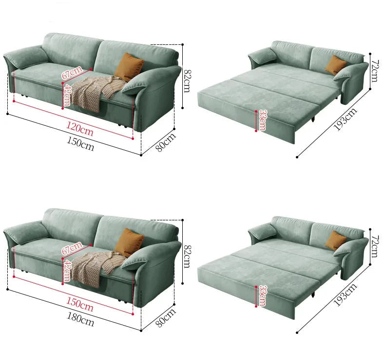 Modern Simple Folding Multifunctional Retractable Living Room Bedroom Fabric Sofa Bed High Quality Sofa Bed With Storage Manwatstore
