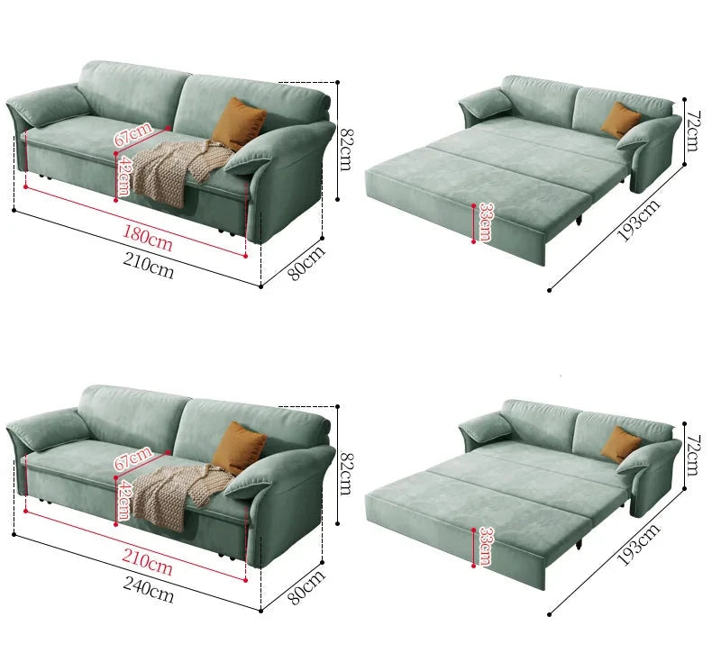 Modern Simple Folding Multifunctional Retractable Living Room Bedroom Fabric Sofa Bed High Quality Sofa Bed With Storage Manwatstore