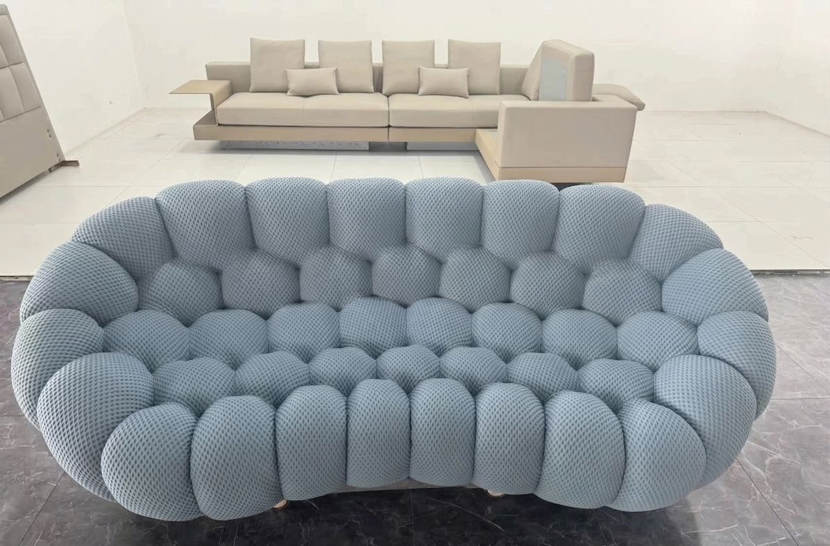 Modular Curved Cloud Sofa – Contemporary Fabric Sectional Couch Bean Bag Manwatstore