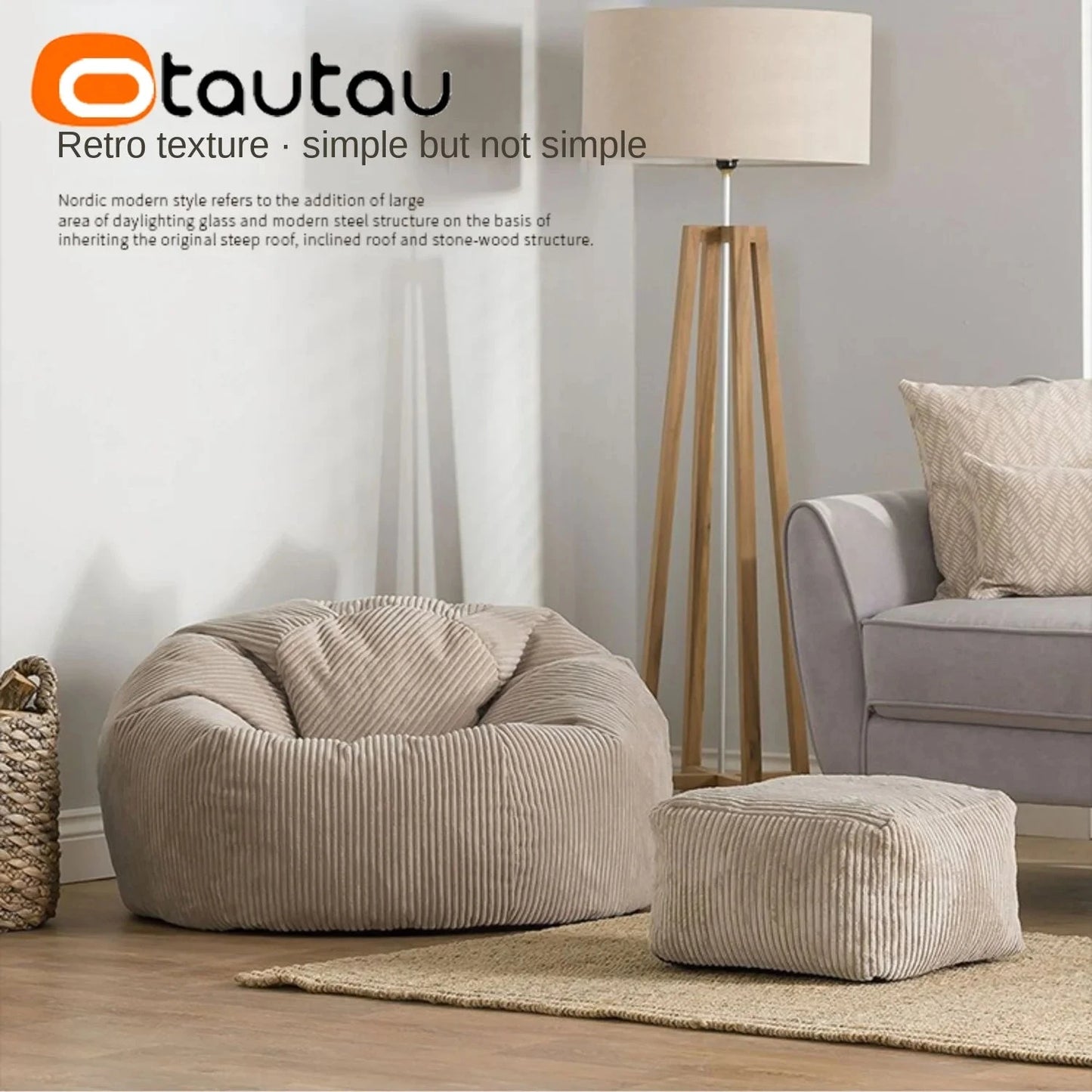 OTAUTAU Flannel/Velvet Bean Bag Chair Cover No Filler Floor Beanbag Sac Pouf Ottoman Single Sofa Frameless Furniture DD025 Manwatstore