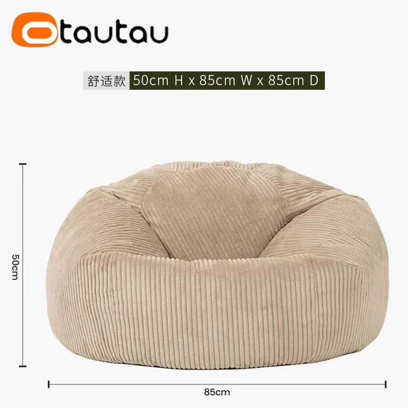 OTAUTAU Flannel/Velvet Bean Bag Chair Cover No Filler Floor Beanbag Sac Pouf Ottoman Single Sofa Frameless Furniture DD025 Manwatstore