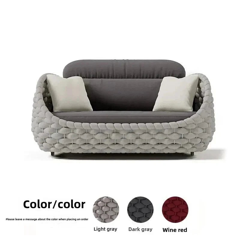 Outdoor Rattan Patio Furniture Set Cushioned Wicker Loveseat Garden Backyard Porch Sofa All Weather Durable Manwatstore