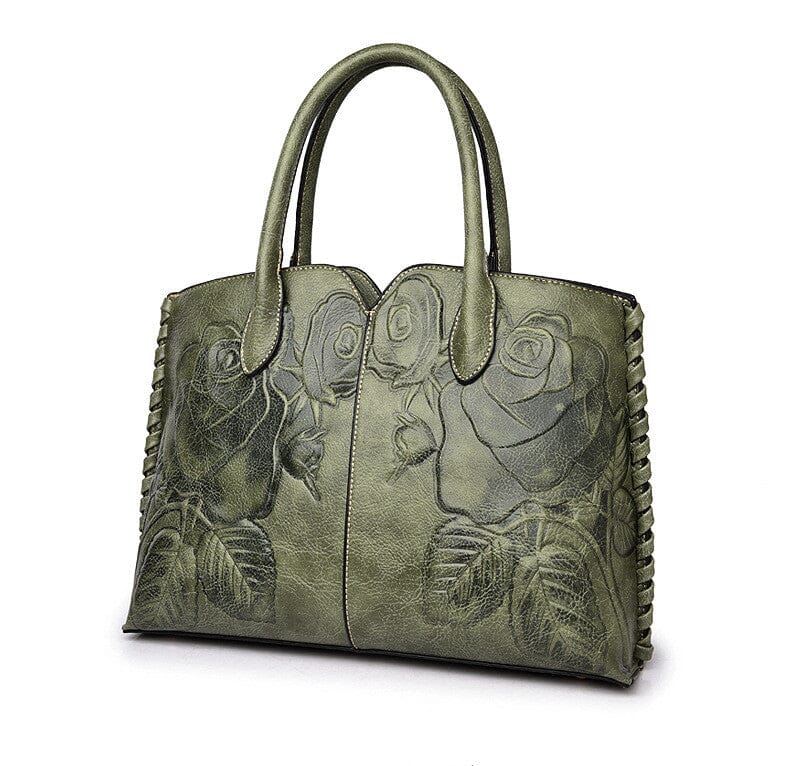 Peony Flower Handbag Fashion Embossed Ladies Handbag 0 Manwatstore