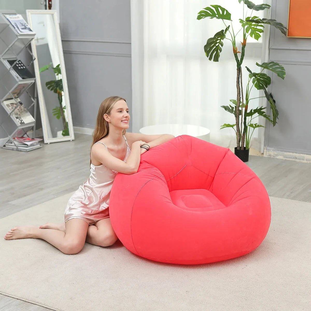 Popular Inflatable Lazy Sofa Spherical Inflatable Sofa Pvc Flocking Football Sofa Bean Bag Inflatable Sofa Blow Up Bed Manwatstore