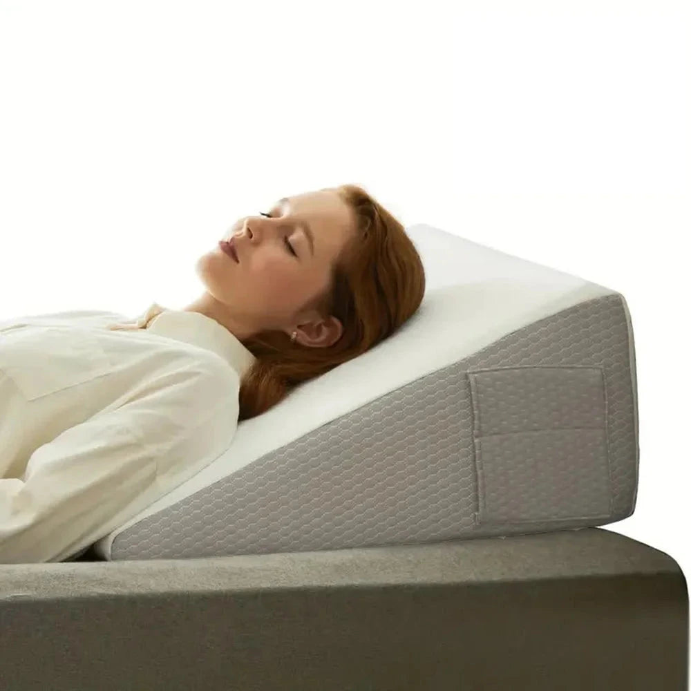 Premium Memory Foam Bed Wedge Pillow – For Sleeping, Snoring Relief & Leg Elevation Memory Foam Medicted Pillows Manwatstore