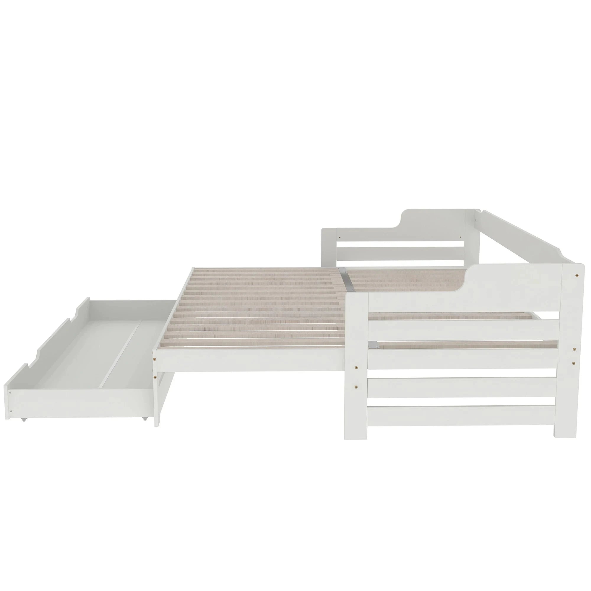 PureNest™ Single Guest Sofa Bed with Pull-Out Trundle (3FT / 90 × 190 cm) – White Manwatstore
