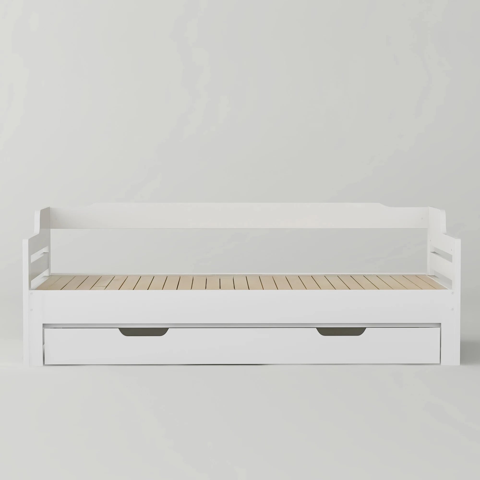 PureNest™ Single Guest Sofa Bed with Pull-Out Trundle (3FT / 90 × 190 cm) – White Manwatstore