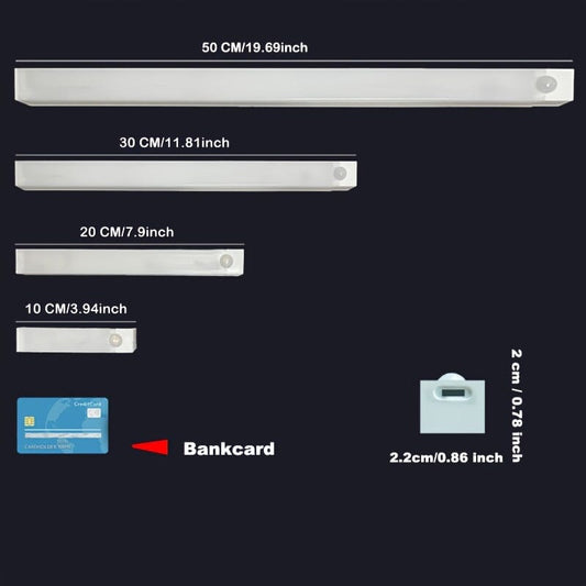 Rechargeable Motion Sensor LED Light Strip with Human Body Detection, Magnetic Adhesive & USB-Powered Smart Lighting - Cordless Floor/ Ceiling/ Wall Light for Kitchen, Wardrobe, Stairs, Hallway - Energy-Efficient LED Tube Lig Manwatstore