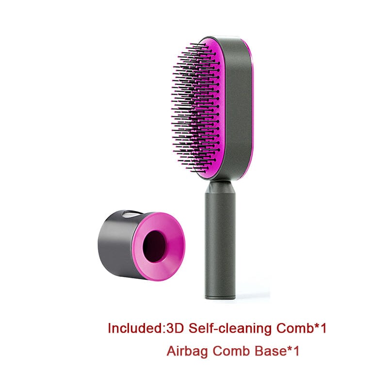 Self Cleaning Hair Brush For Women One-key Cleaning Hair Loss Airbag Massage Scalp Comb Anti-Static Hairbrush 0 Manwatstore