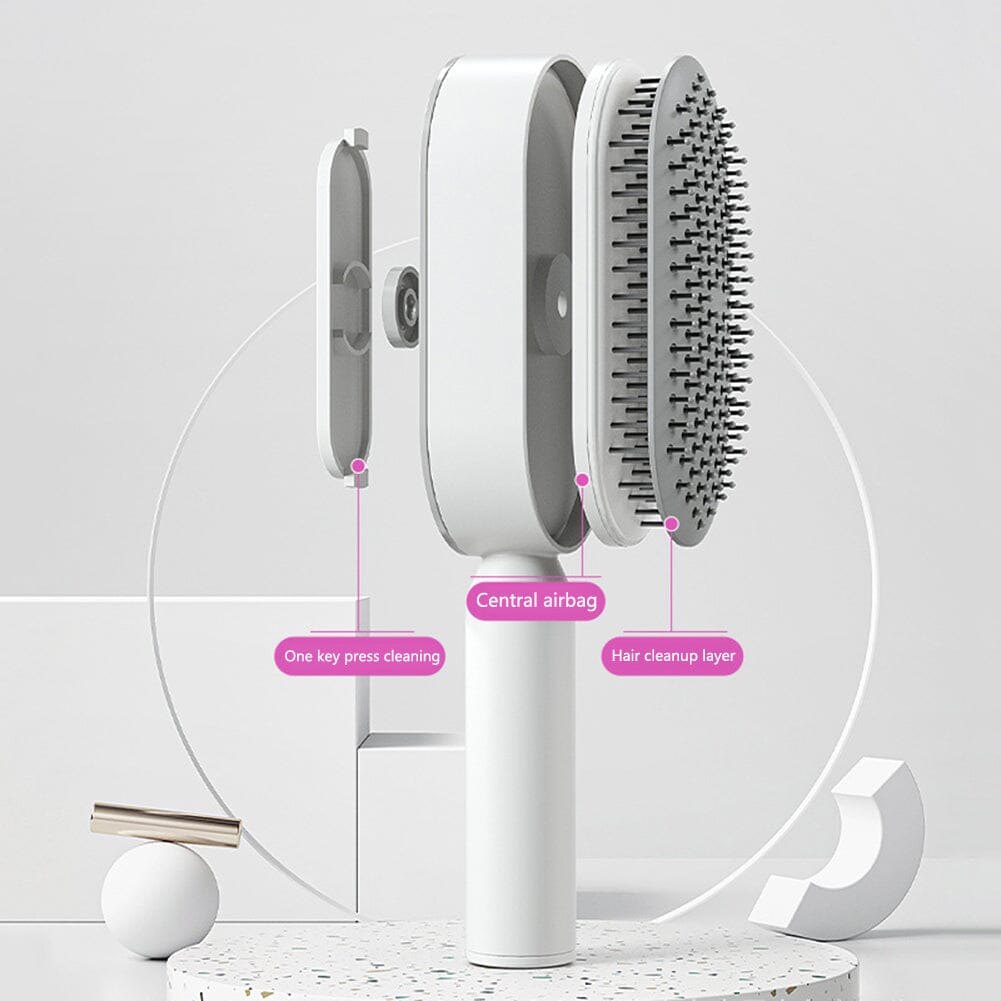 Self Cleaning Hair Brush For Women One-key Cleaning Hair Loss Airbag Massage Scalp Comb Anti-Static Hairbrush 0 Manwatstore