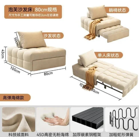 Single folding sofa bed Living room multifunctional retractable study balcony multifunctional bed Manwatstore