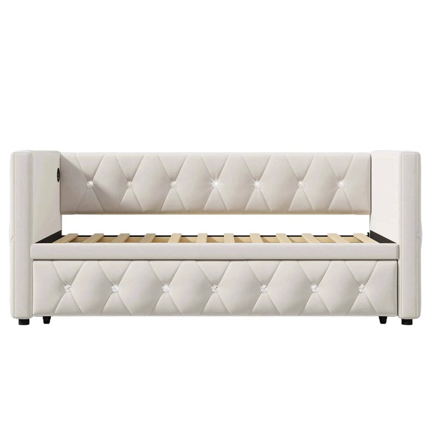 Single Upholstered Sofa Bed with Storage – 3FT Daybed Frame (No Mattress) Manwatstore