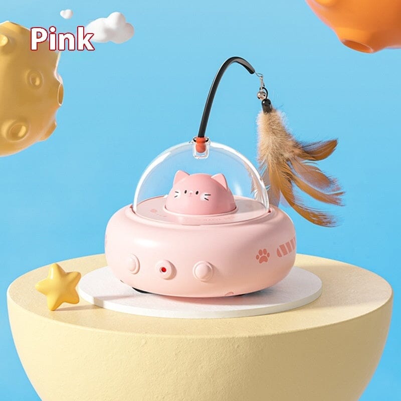 Smart Teaser Cat Toy Electric UFO Cat Teaser Stick With Bell Training Pet Toys Replaceable Feather Interactive Cat Supplies Pet Supplies Pets Products 0 Manwatstore