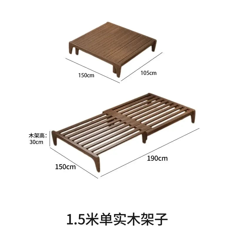 Solid Wood Folding Sofa Bed – Multifunctional Single Pull-Out Bed Manwatstore