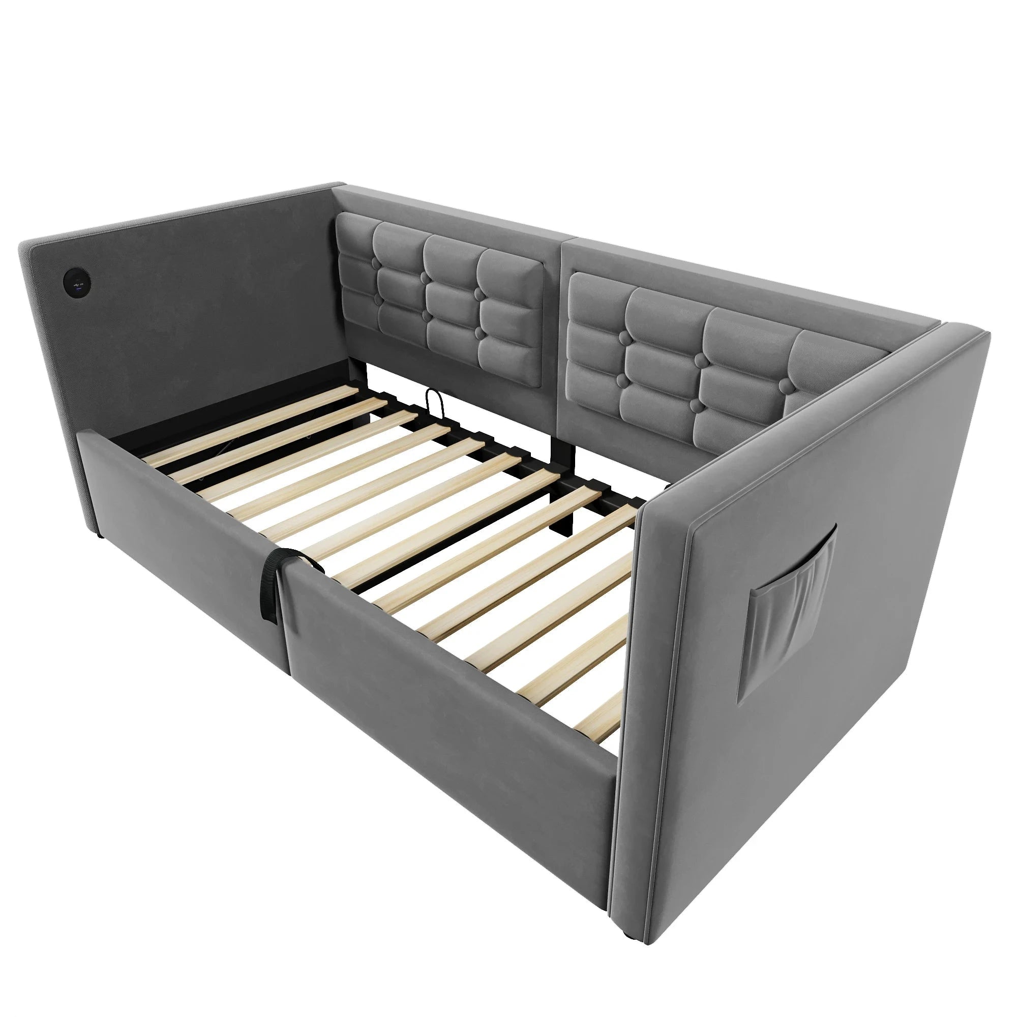 UrbanLift™ Upholstered Single Sofa Bed with Hydraulic Storage (90 × 190 cm / 3FT) Manwatstore